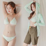 フード付きラッシュガード&ショートパンツ付 ホルターネックビキニ 水着4点セット | レースレディース | 詳細画像15