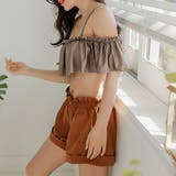 ショートパンツ付きオフォショルダービキニ 3点セット水着 ママ | レースレディース | 詳細画像16