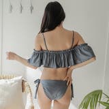 ショートパンツ付きオフォショルダービキニ 3点セット水着 ママ | レースレディース | 詳細画像5