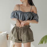 ショートパンツ付きオフォショルダービキニ 3点セット水着 ママ | レースレディース | 詳細画像6