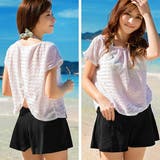 ボーダービキニ ショートパンツ レースカバーアップ付き | レースレディース | 詳細画像11