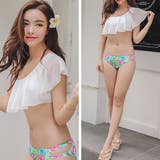 シフォンワンショルダービキニ 水着2点セット ママ | レースレディース  | 詳細画像14 