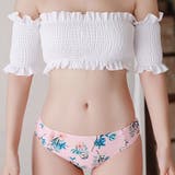 シャーリングオフショルトップス ボタニカルショーツ 水着2点セット | レースレディース  | 詳細画像17 