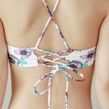 カバーアップ付 バックレースアップデザイン 花柄ビキニ | レースレディース | 詳細画像18