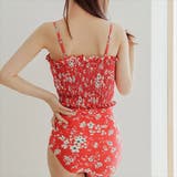 花柄シャーリングワンピース水着 かわいい 女性 | レースレディース | 詳細画像8
