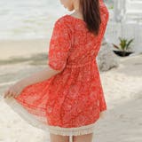 フリンジ付きビキニ ワンピース付き3点セット水着 ママ | レースレディース  | 詳細画像18 