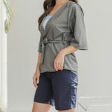 ラッシュガード付き ボーダー柄セパレート 水着4点セット | レースレディース  | 詳細画像7 