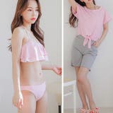 半袖Tシャツ ショートパンツ付 フレアホルタービキニ | レースレディース | 詳細画像4