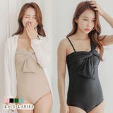 オーバーシャツ付き ワンショールダーワンピース水着2点セット かわいい | レースレディース | 詳細画像1