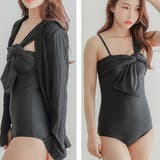 オーバーシャツ付き ワンショールダーワンピース水着2点セット かわいい | レースレディース | 詳細画像4