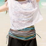 レースカバーアップ付 ボーダータンキニ 水着4点セット | レースレディース | 詳細画像12