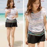 レースカバーアップ付 ボーダータンキニ 水着4点セット | レースレディース | 詳細画像16