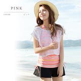 レースカバーアップ付 ボーダータンキニ 水着4点セット | レースレディース | 詳細画像6