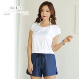 カバーアップ付 ボーダータンキニ 水着4点セット | レースレディース | 詳細画像3