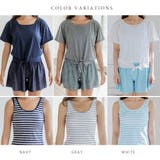 Tシャツ＆ショートパンツ付き ボーダータンキニ 水着4点セット | レースレディース  | 詳細画像2 