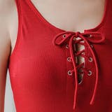 フロントレースアップ リブワンピース水着 かわいい | レースレディース | 詳細画像19