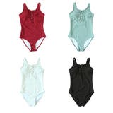 フロントレースアップ リブワンピース水着 かわいい | レースレディース | 詳細画像3