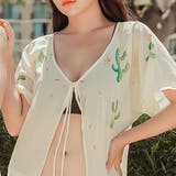 シフォンカバーアップロングガウン付き ビキニ 水着3点セット | レースレディース | 詳細画像5