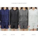 ラッシュガードパーカーセットアップ レディース 水着2点セット | レースレディース | 詳細画像2
