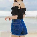 ワンピース水着 デニム地ショートパンツ付き 2点セット | レースレディース | 詳細画像12