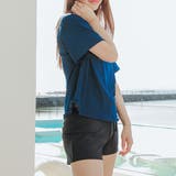 カバーTシャツ&ショートパンツ付 バッククロス ビキニ | レースレディース | 詳細画像3