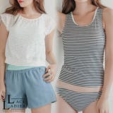 ボーダータンキニセパレート 水着 ショートパンツ | レースレディース | 詳細画像1