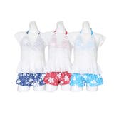 ハイビスカス柄ビキニ ショートパンツ レースペプラムカバーアップ付き | レースレディース | 詳細画像3