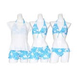 ハイビスカス柄ビキニ ショートパンツ レースペプラムカバーアップ付き | レースレディース | 詳細画像4