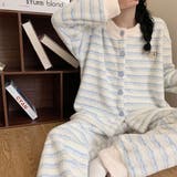 ボーダー ふわふわ 前開き | レースレディース  | 詳細画像1 