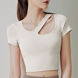 ラウンドネック アシンメトリー 半袖 | レースレディース  | 詳細画像1 