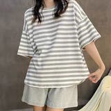 配色 ボーダー柄 半袖 | レースレディース  | 詳細画像1 