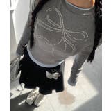 チェリー柄 ラインストーン レイヤード風 | レースレディース | 詳細画像6