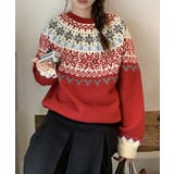 クルーネック ノルディック柄 長袖 | レースレディース  | 詳細画像10 