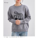 チェリー柄 配色 クルーネック | レースレディース  | 詳細画像3 