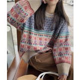 クルーネック ジャガード柄 長袖 | レースレディース  | 詳細画像4 