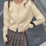 クルーネック ケーブル柄 コンパクト | レースレディース  | 詳細画像1 