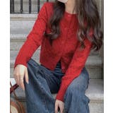 クルーネック ケーブル柄 コンパクト | レースレディース  | 詳細画像15 