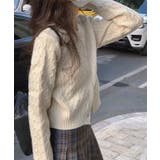 クルーネック ケーブル柄 コンパクト | レースレディース  | 詳細画像5 