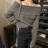 ソリッドカラー オフショルダー リブ | レースレディース  | 詳細画像1 