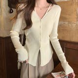 イレギュラーヘム Vネック リブ | レースレディース  | 詳細画像1 