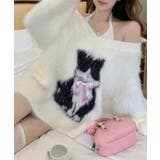 【2点セット】キャット柄 Vネック シャギー | レースレディース  | 詳細画像9 