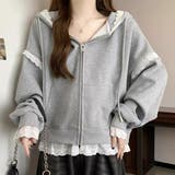 配レース ジップアップ フーデット | レースレディース  | 詳細画像1 