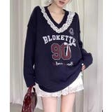 Vネック 配レース カレッジ柄 | レースレディース  | 詳細画像5 