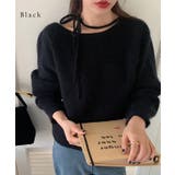 リボン付き ソリッドカラー ボートネック | レースレディース  | 詳細画像3 