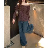 プリント柄 フリルネック オフショル | レースレディース | 詳細画像5