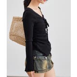 Vネック リボン シャーリング | レースレディース  | 詳細画像10 