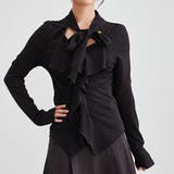 ボウタイ付き ラッフル フリル | レースレディース | 詳細画像1