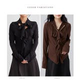 ボウタイ付き ラッフル フリル | レースレディース | 詳細画像2