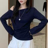 サイドギャザー ワンショルダー 長袖 | レースレディース | 詳細画像1