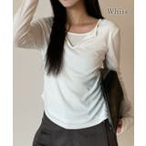 スキッパーネック レイヤード風 サイドギャザー | レースレディース  | 詳細画像7 